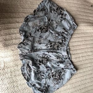 Blue floral flow shorts